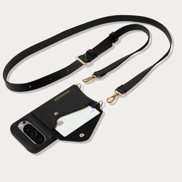 Bandolier phone crossbody size Pixel 9 Pro - Like-new Condition - black and gold - Picture 2 of 7